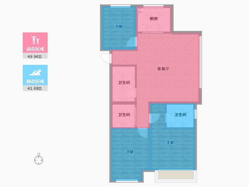 河北省-邯郸市-北湖锦绣-80.00-户型库-动静分区