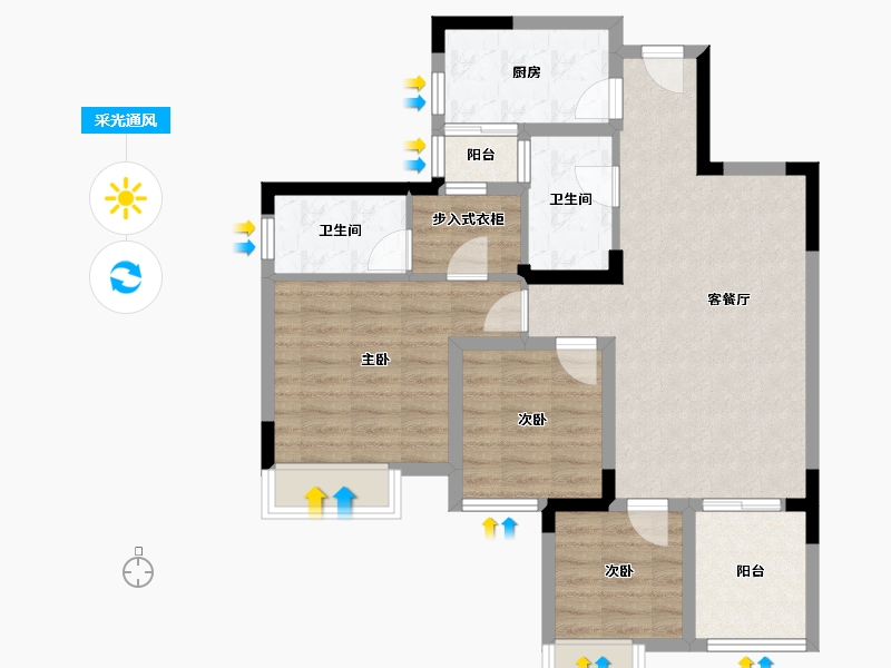 四川省-成都市-悦澜庭-80.00-户型库-采光通风