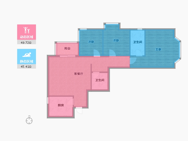 北京-北京市-都市经典家园-92.00-户型库-动静分区