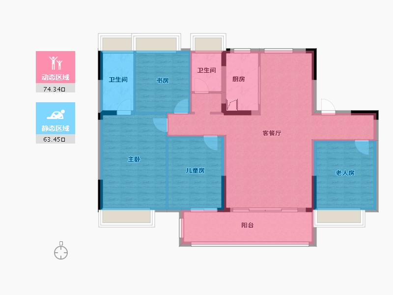 安徽省-宿州市-碧桂园中南双玺-125.00-户型库-动静分区