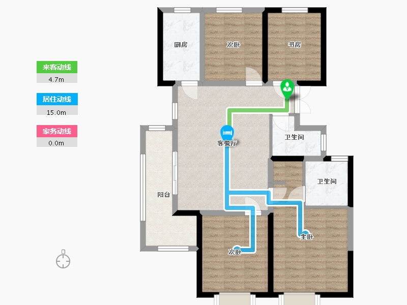 湖北省-黄冈市-金色阳光城-135.23-户型库-动静线