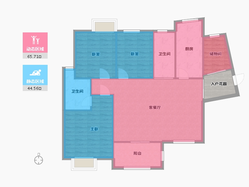 湖北省-武汉市-金地·中心城-西区-106.59-户型库-动静分区