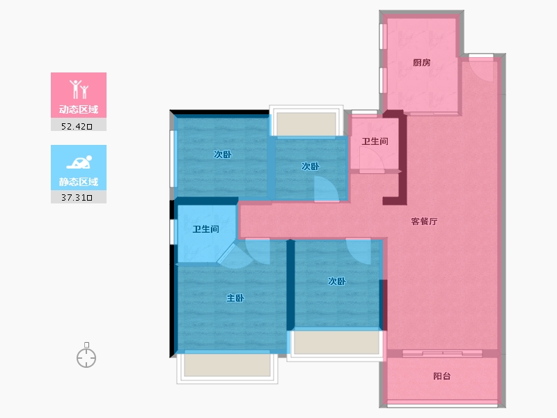 广东省-深圳市-大族·云峰-85.00-户型库-动静分区