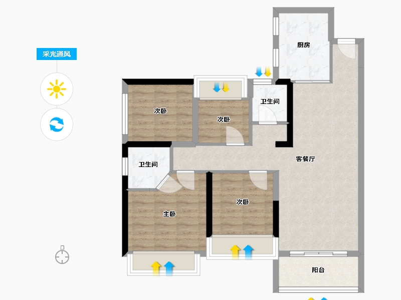 广东省-深圳市-大族·云峰-85.00-户型库-采光通风