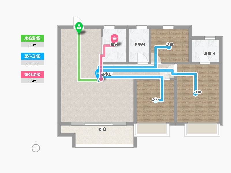 浙江省-湖州市-中南君启-90.00-户型库-动静线