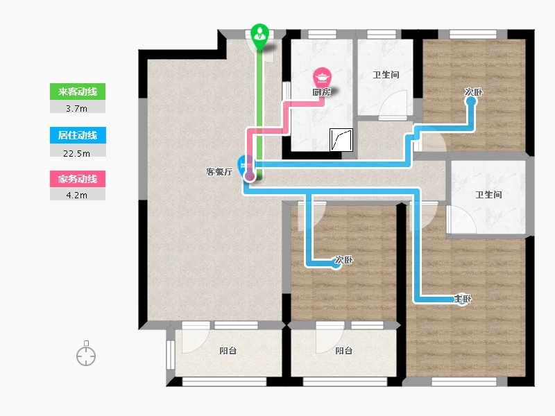 宁夏回族自治区-银川市-中海河山郡-90.00-户型库-动静线