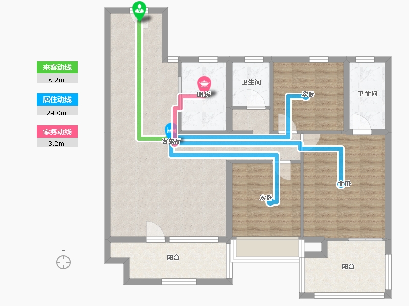 山东省-青岛市-中杰时代御园-86.42-户型库-动静线