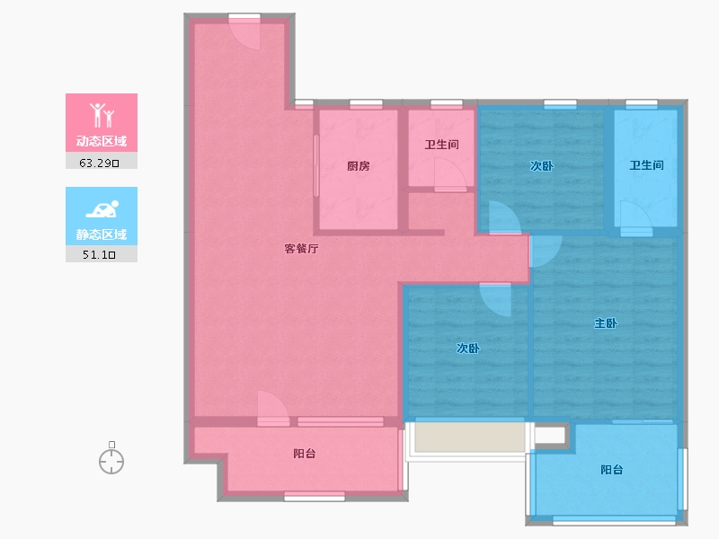 山东省-青岛市-中杰时代御园-86.42-户型库-动静分区