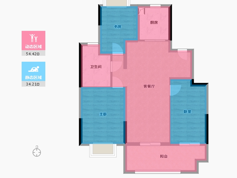 江苏省-苏州市-锦鲤花园-79.00-户型库-动静分区