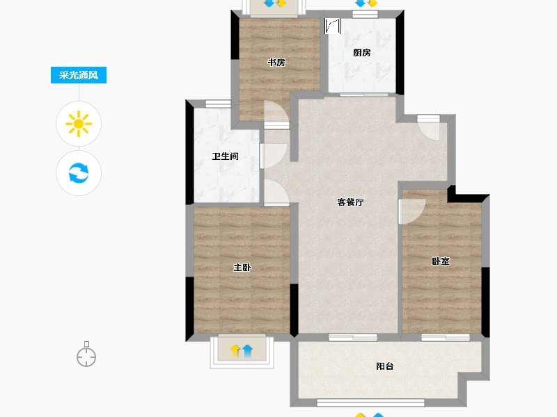 江苏省-苏州市-锦鲤花园-79.00-户型库-采光通风