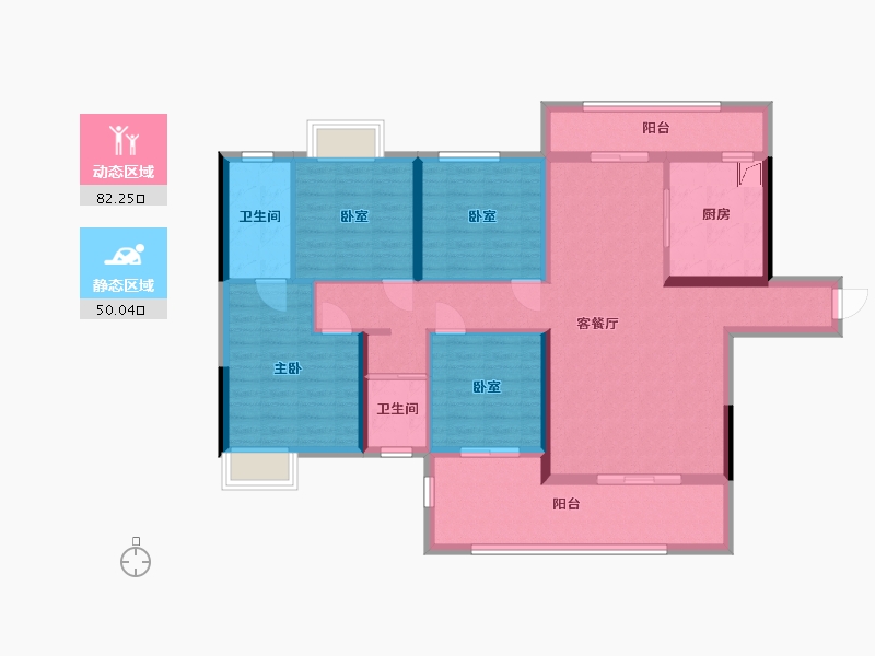 湖南省-郴州市-合一福东江首府城市展厅-120.00-户型库-动静分区