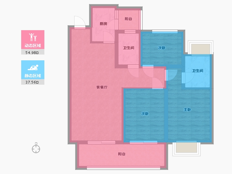 云南省-楚雄彝族自治州-万景.彝海学府-139.00-户型库-动静分区