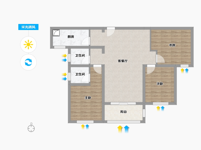 江苏省-泰州市-泰州明发国际广场-80.00-户型库-采光通风