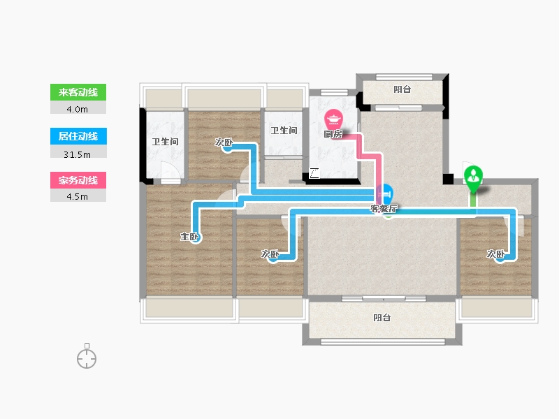 湖北省-黄冈市-碧桂园时代之光-110.00-户型库-动静线