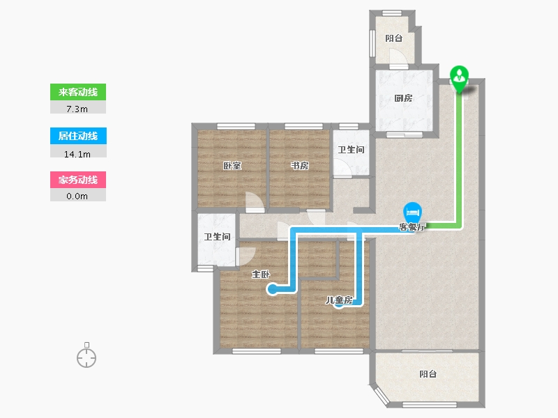 广东省-汕头市-天合名门二期-138.00-户型库-动静线