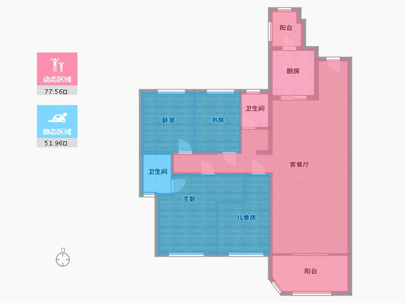 广东省-汕头市-天合名门二期-138.00-户型库-动静分区