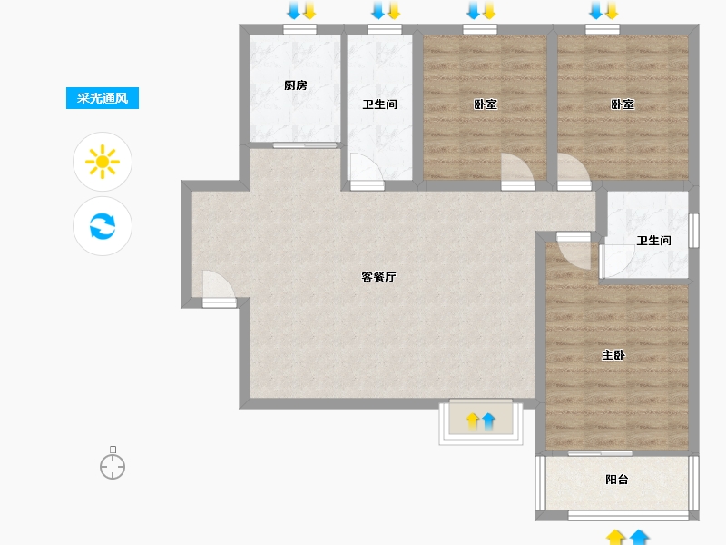 河南省-洛阳市-书香苑-116.00-户型库-采光通风