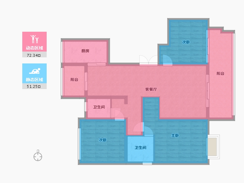 河南省-南阳市-东青·颐和府-110.30-户型库-动静分区