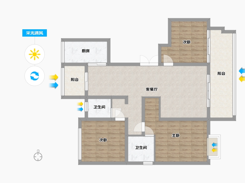 河南省-南阳市-东青·颐和府-110.30-户型库-采光通风