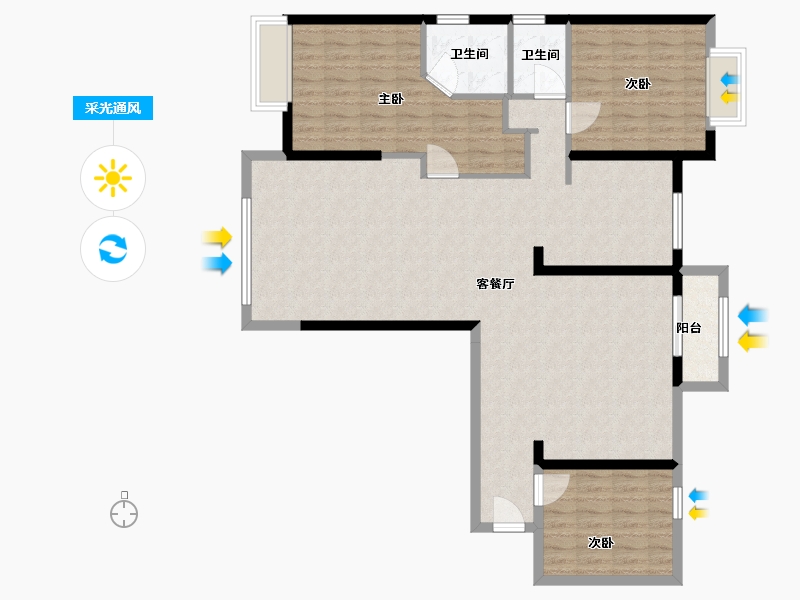 湖南省-长沙市-长房明宸府-120.00-户型库-采光通风