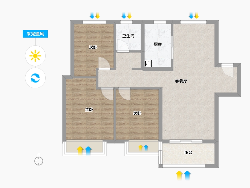 安徽省-六安市-新滨湖孔雀城-79.00-户型库-采光通风