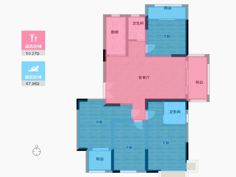 江苏省-南京市-昱龙府-105.00-户型库-动静分区