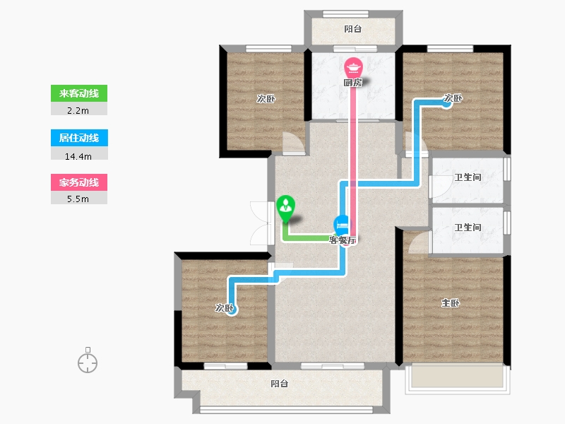 内蒙古自治区-包头市-中梁首府壹号院-130.00-户型库-动静线