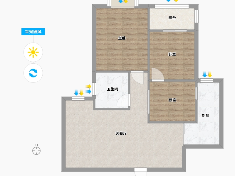 湖北省-武汉市-米兰映象-1栋-79.00-户型库-采光通风