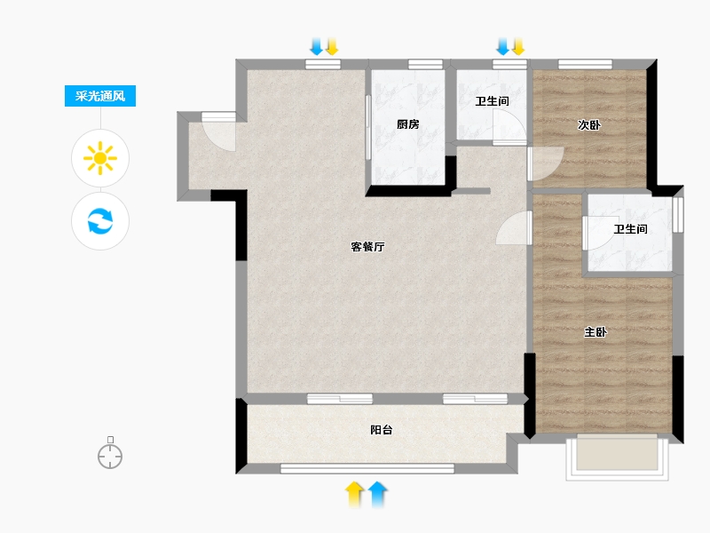 浙江省-嘉兴市-金地碧桂园风华四海(建设中店)-92.00-户型库-采光通风