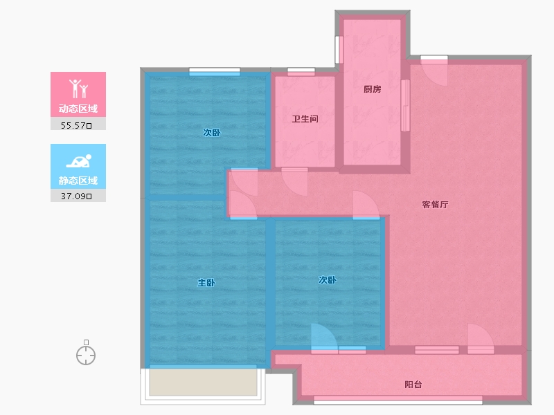 山东省-潍坊市-金大地天泰城-82.00-户型库-动静分区