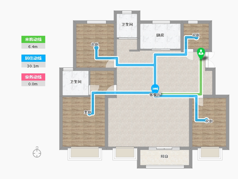 河南省-安阳市-林州柒号院-130.00-户型库-动静线