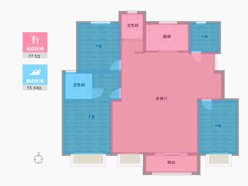 河南省-安阳市-林州柒号院-130.00-户型库-动静分区