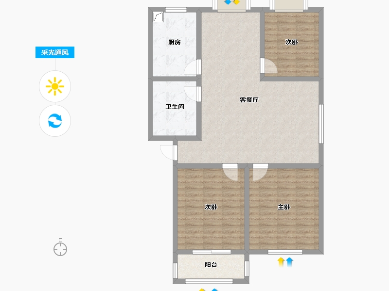 浙江省-绍兴市-越中新天地-110.00-户型库-采光通风