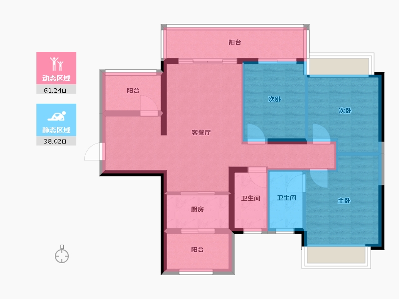 广东省-潮州市-潮州龙光·阳光华府-96.00-户型库-动静分区