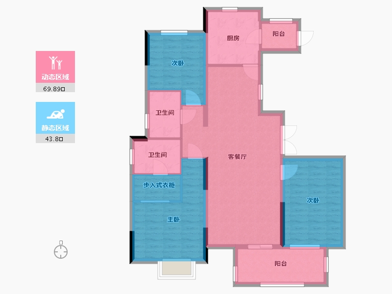 江西省-九江市-保利八里翡翠-102.75-户型库-动静分区