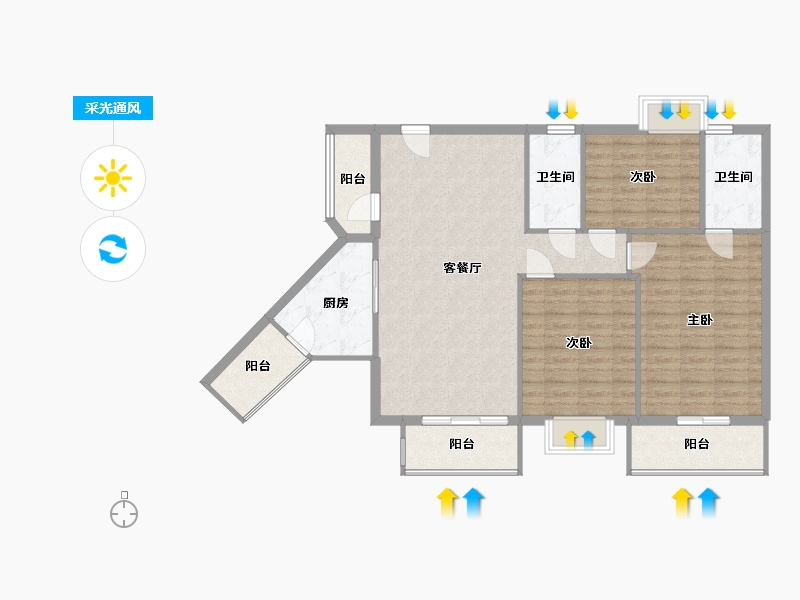 广东省-广州市-万科天河御品-90.00-户型库-采光通风