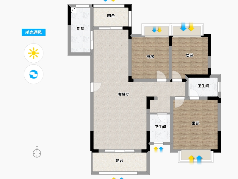 四川省-宜宾市-滨江御景-140.00-户型库-采光通风