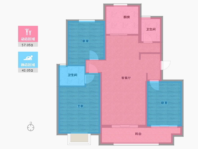 山东省-泰安市-特钢西区-99.60-户型库-动静分区