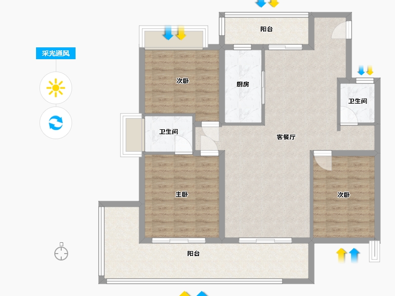 河南省-南阳市-金水港-116.00-户型库-采光通风