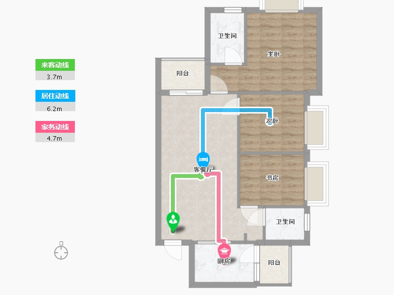 贵州省-贵阳市-花果园-Q区-75.00-户型库-动静线