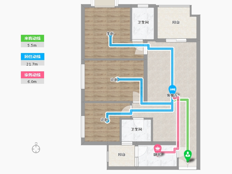 贵州省-贵阳市-花果园-Q区-88.00-户型库-动静线