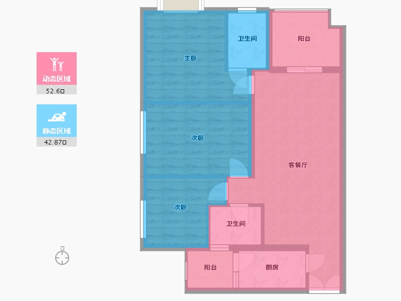 贵州省-贵阳市-花果园-Q区-88.00-户型库-动静分区