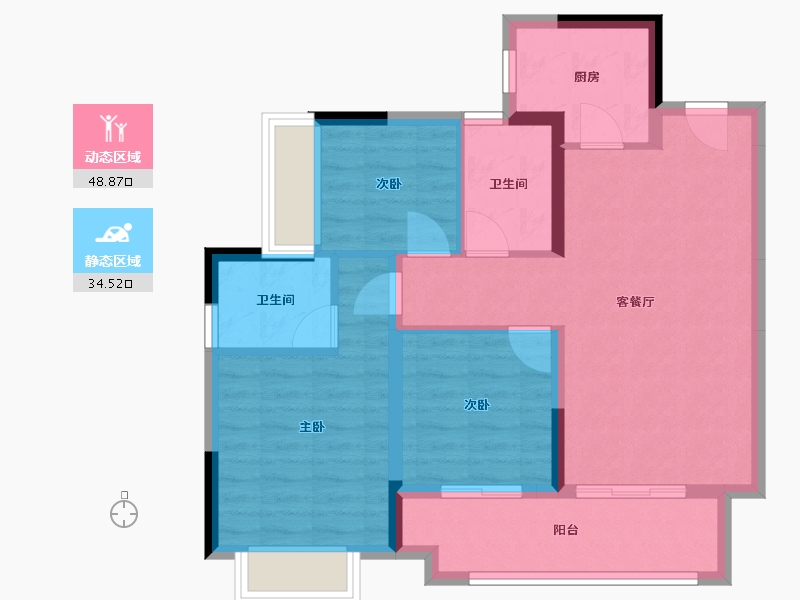 贵州省-贵阳市-金地旭辉枫华组团-75.00-户型库-动静分区