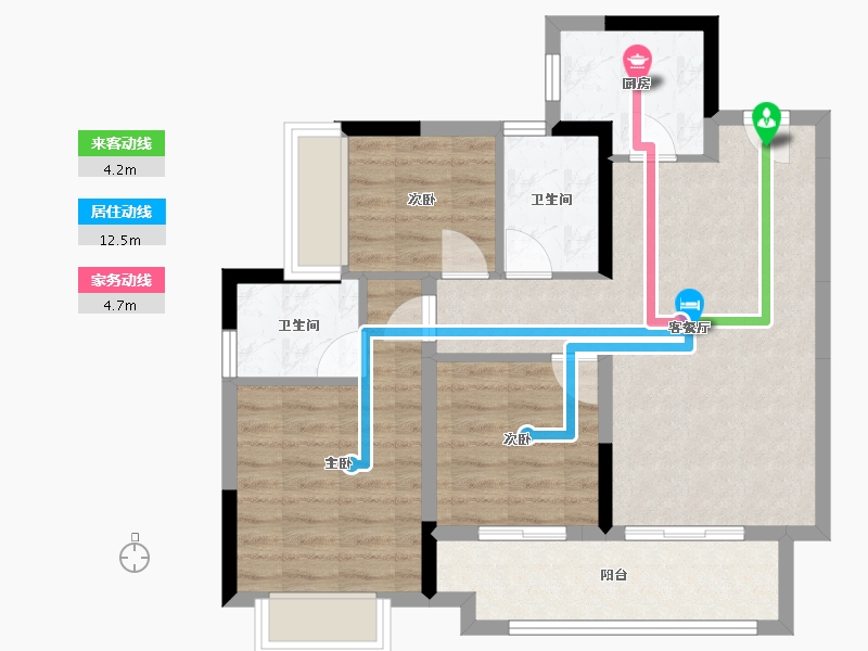 贵州省-贵阳市-金地旭辉枫华组团-75.00-户型库-动静线