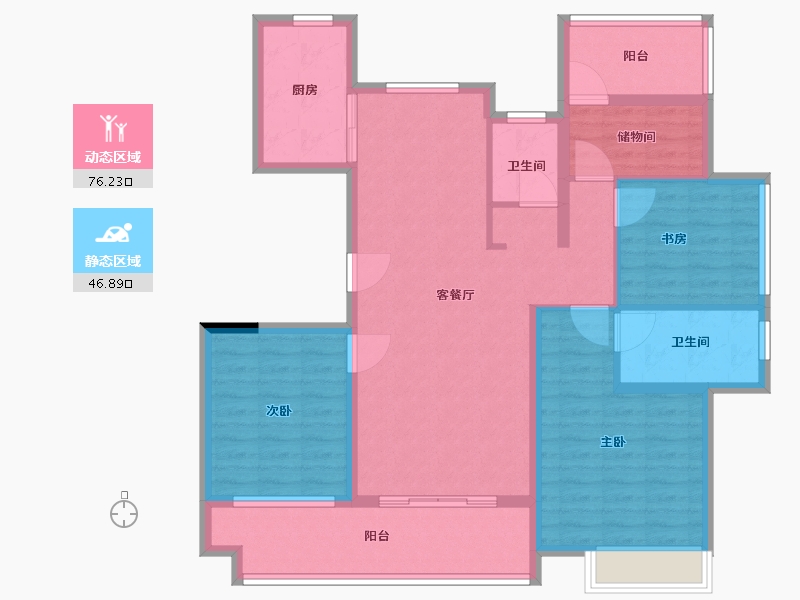 安徽省-滁州市-明发碧桂园桃源观澜-110.00-户型库-动静分区