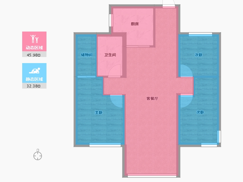 福建省-宁德市-世贸云玺-69.98-户型库-动静分区