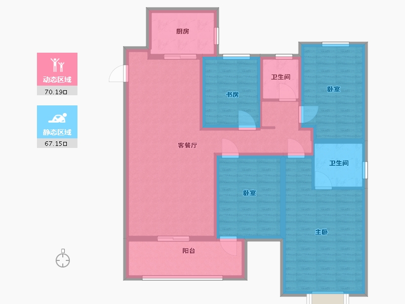 河南省-商丘市-雅居乐国际花园-123.00-户型库-动静分区