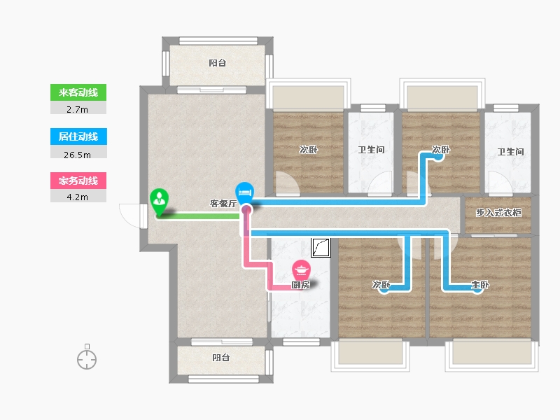 湖南省-岳阳市-美的铂悦府-100.00-户型库-动静线