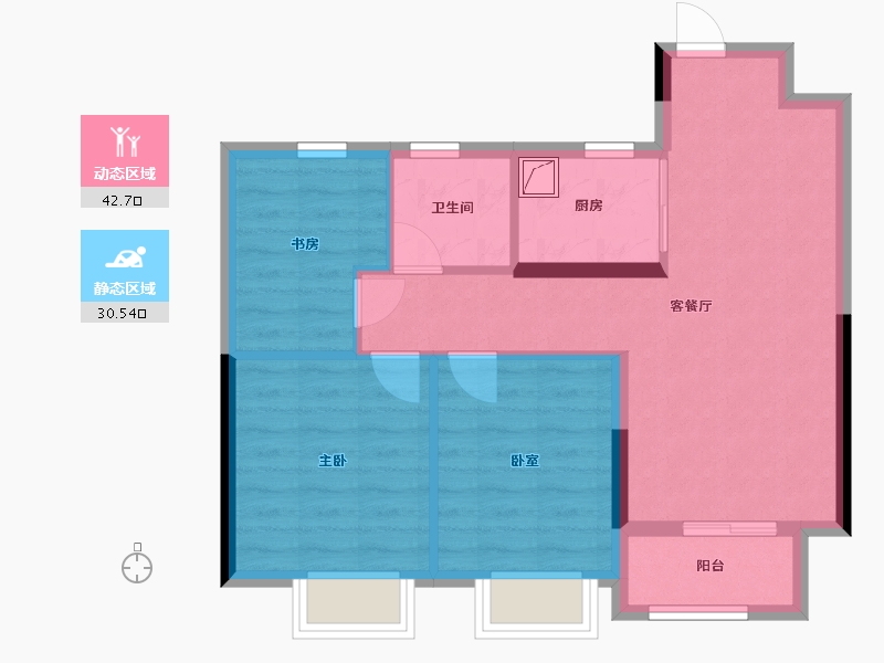 湖北省-武汉市-长投绿城兰园-71.79-户型库-动静分区