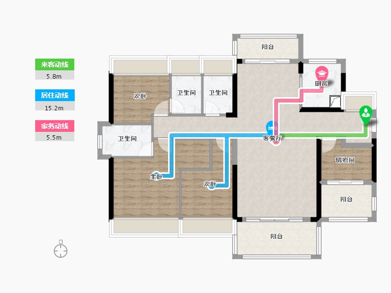 广东省-中山市-龙光天禧-140.00-户型库-动静线